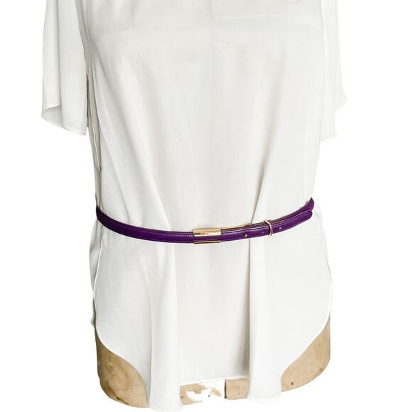 Salvatore Ferragamo Purple Leather Slide & Post Belt size 95cm Large L/XL - Picture 4 of 10